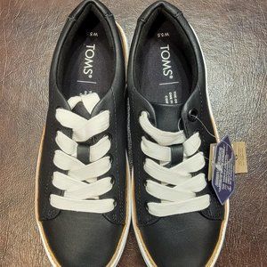 TOMS Alex Black Leather Sneakers